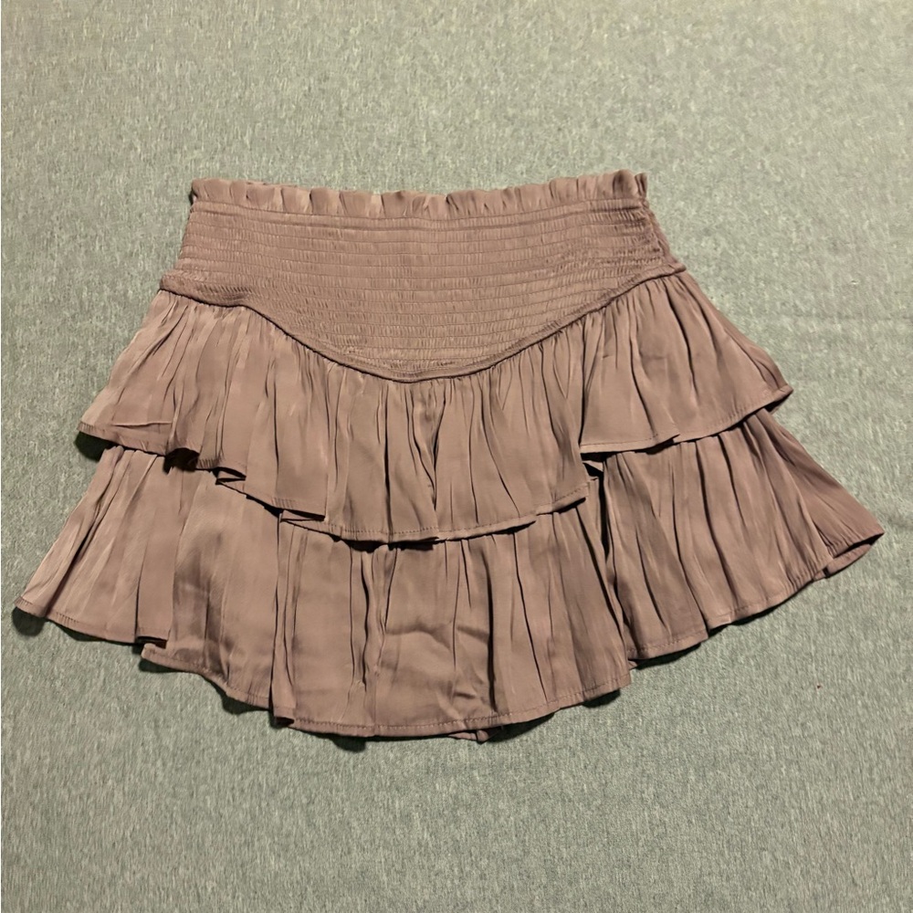 Altar'd State Mauve Tiered Mini Skirt